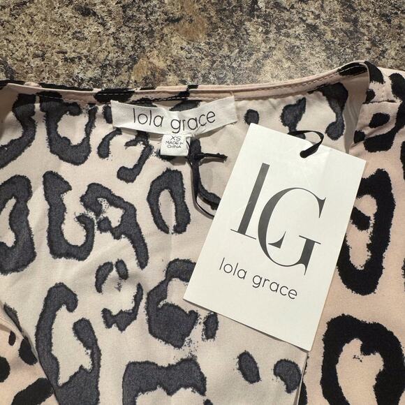 NWT Lola Grace Dress Leopard Y2K Mob Wife Retro Glam Bold Statement Loud XS - Picture 3 of 5